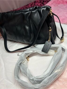 Coach Faye Black Leather Shoulder Bag